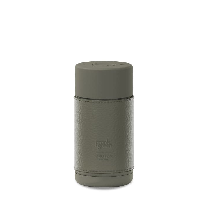 Frank Green X Oroton Reusable Cup 12oz With Leather Sleeve - Grey Goose
