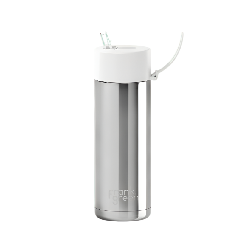 Frank Green Limited Edition Chrome Silver Drink Bottle 595ml - Cloud