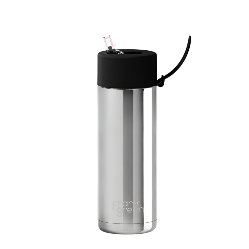 Frank Green Limited Edition Chrome Silver Drink Bottle 595ml - Midnight