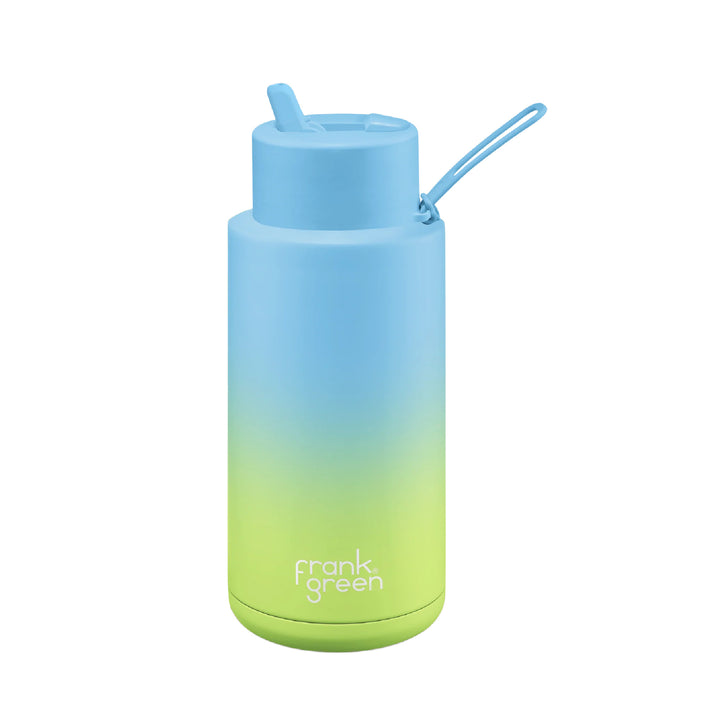 Frank Green Insulated Drink Bottle 1L Gradient - Sky Blue & Pistachio Green