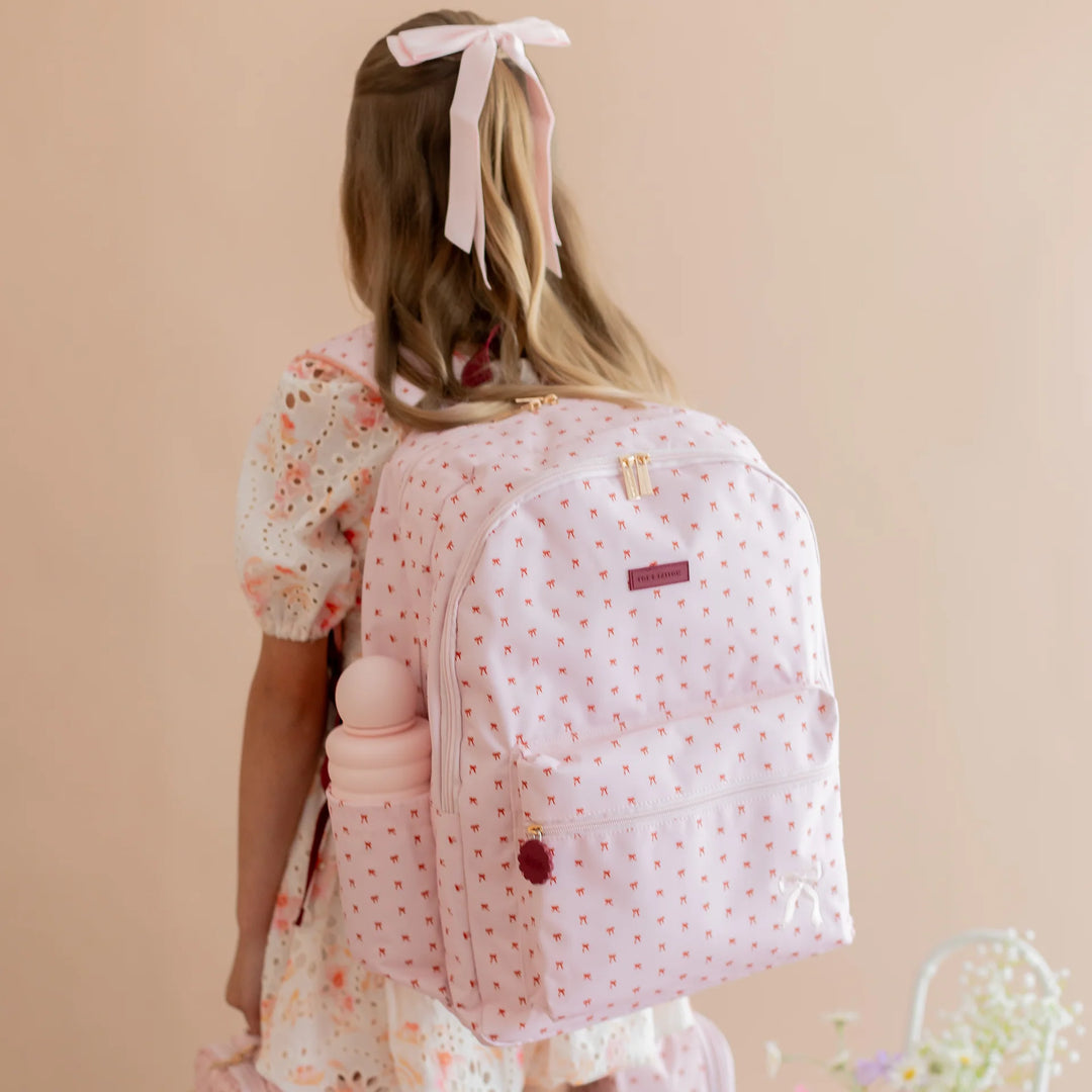 PRE-ORDER - Fox & Fallow Campus Backpack + Large Insulated Lunch Bag Bundle - French Bows