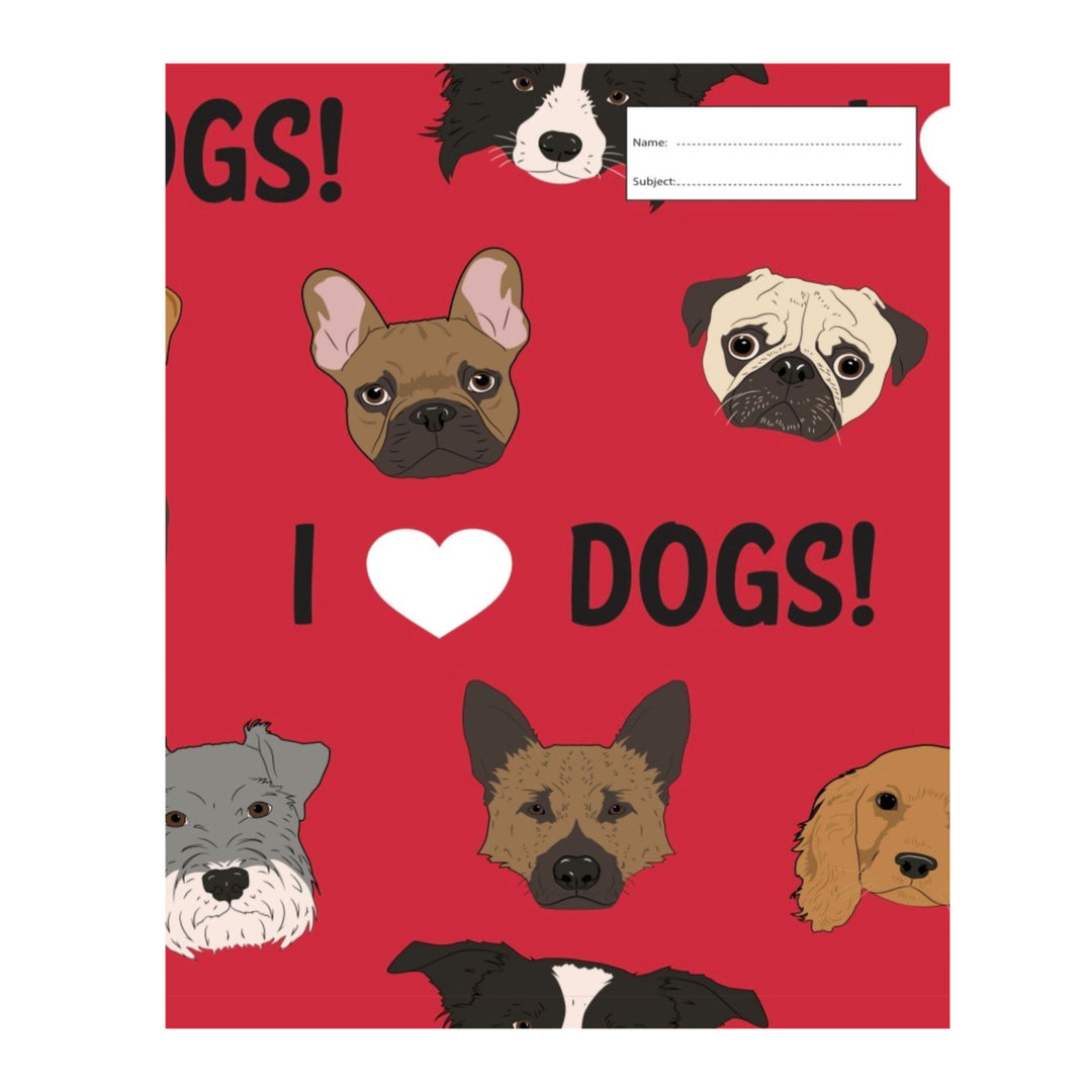 Got It Covered Exercise Book Cover 9x7 - I Love Dogs