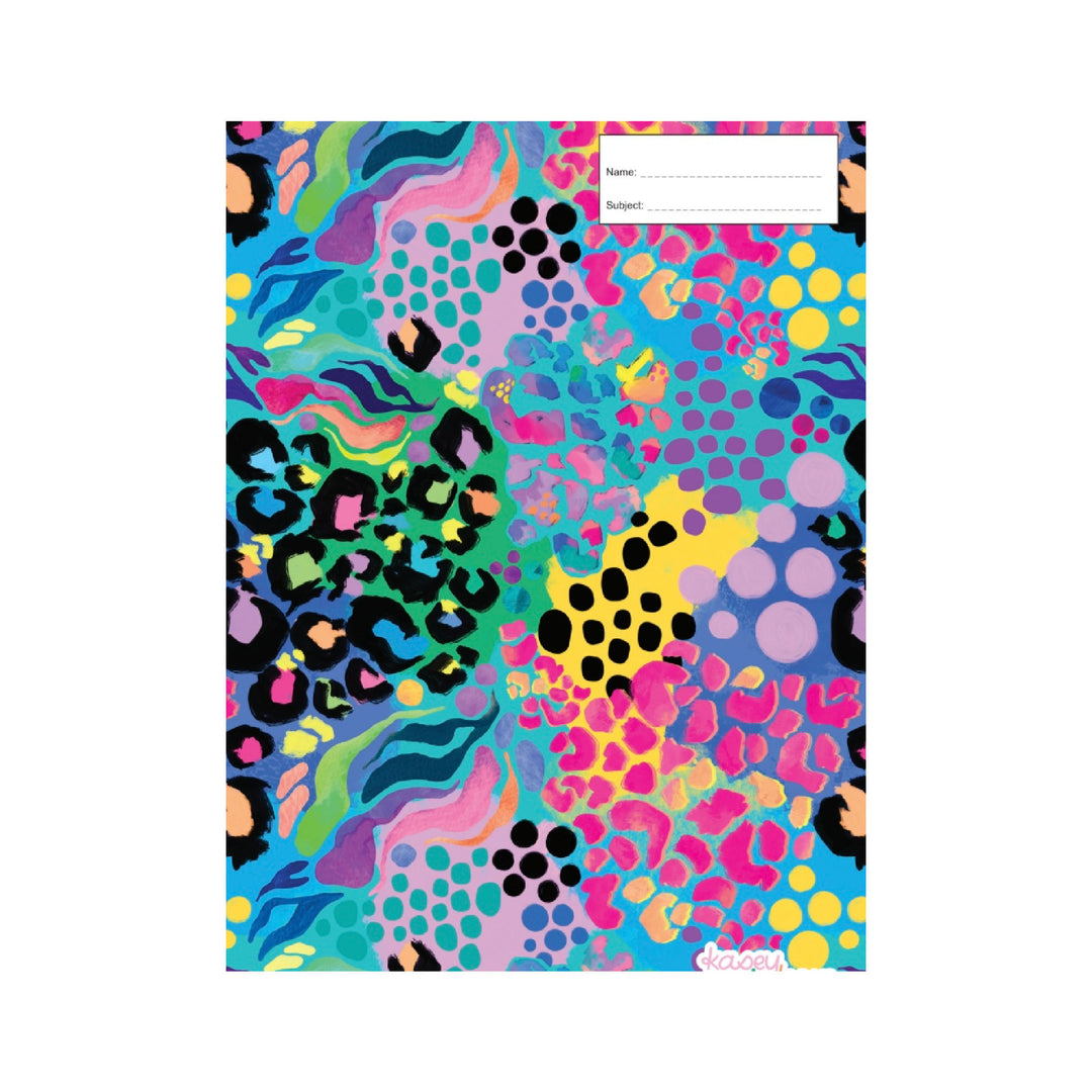 Got It Covered Book Cover A4 - Kasey Rainbow Electric Leopard