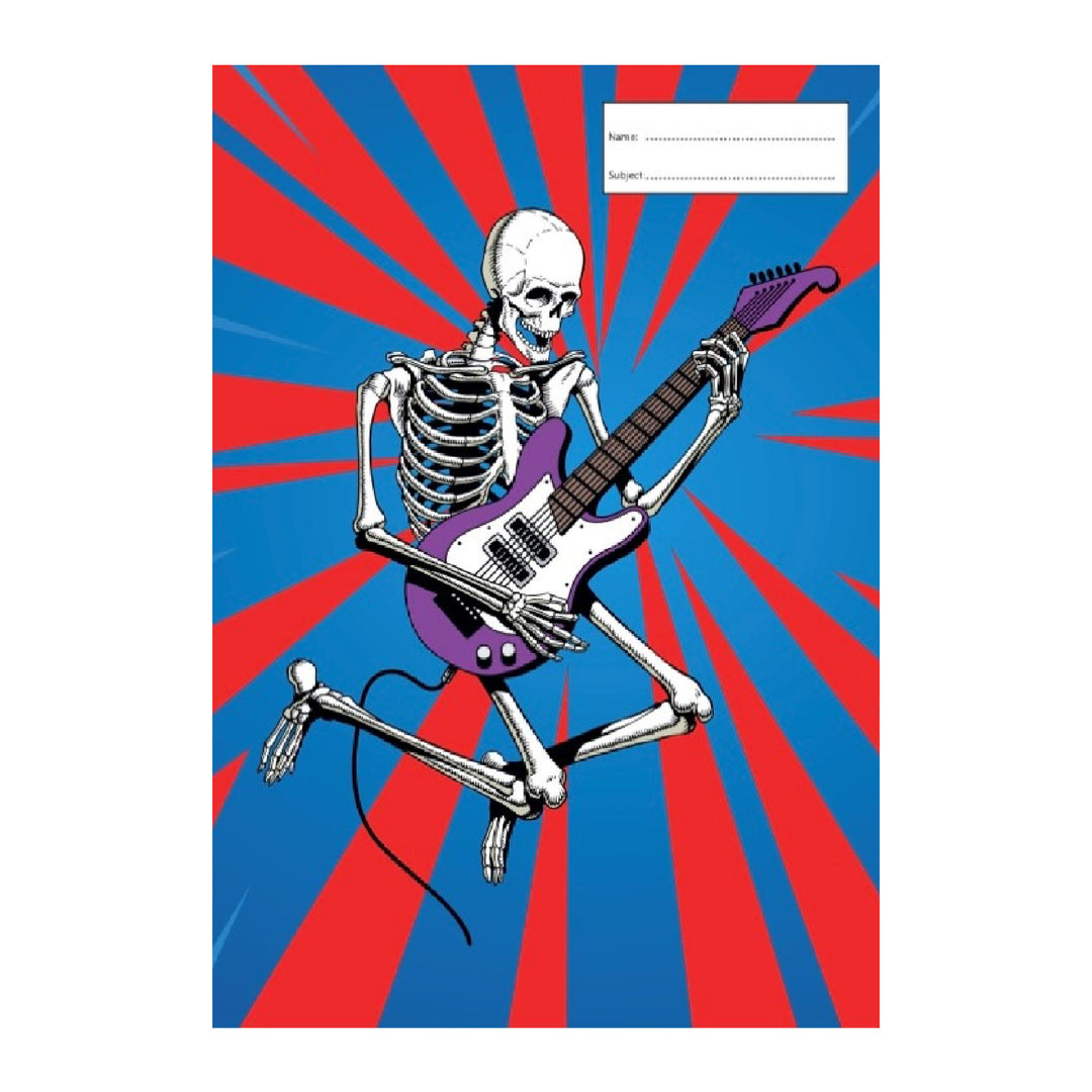 Got It Covered Book Cover A4 - Rock And Roll Skeleton