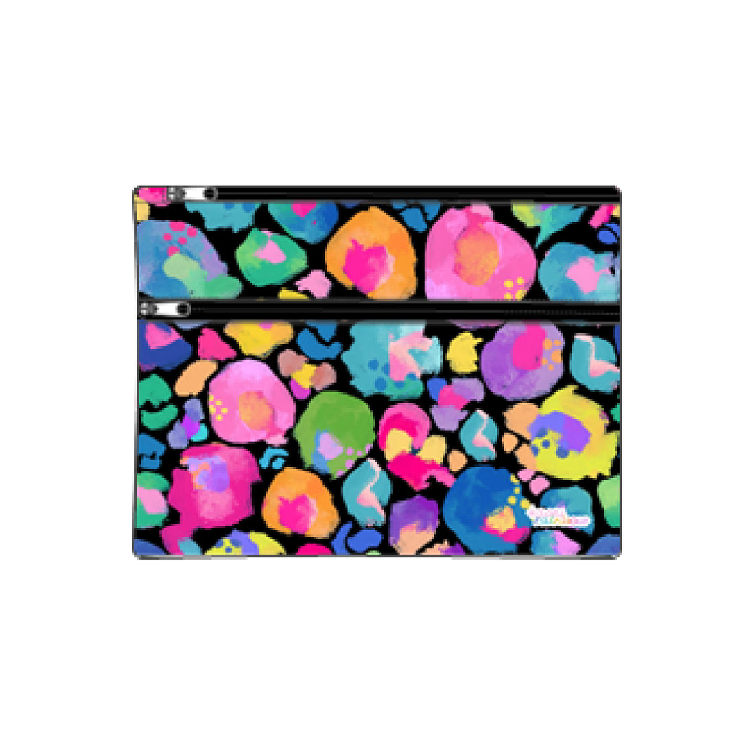 Got It Covered Pencil Case LARGE 2 Zip - Kasey Rainbow Rainbow Leopard