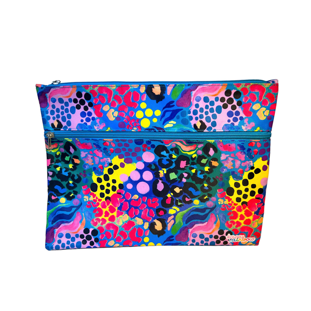 Got It Covered Pencil Case LARGE 2 Zip - Kasey Rainbow Electric Leopard