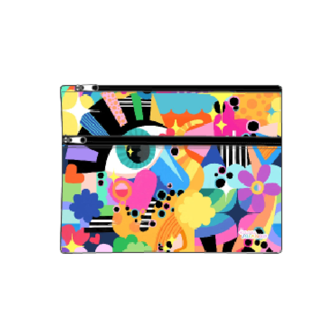 Got It Covered Pencil Case LARGE 2 Zip - Kasey Rainbow Iris