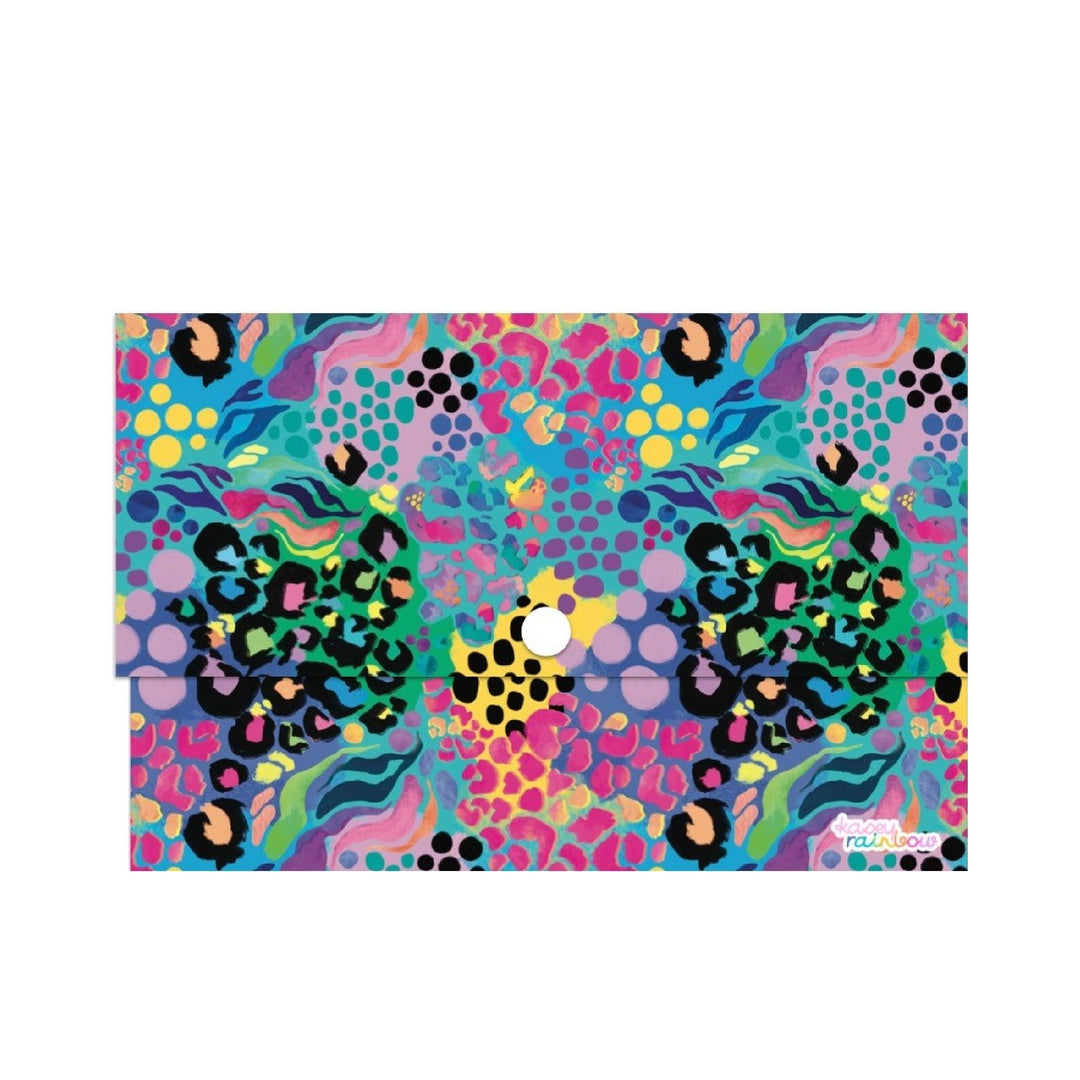 Got It Covered Document Wallet - Kasey Rainbow Electric Leopard