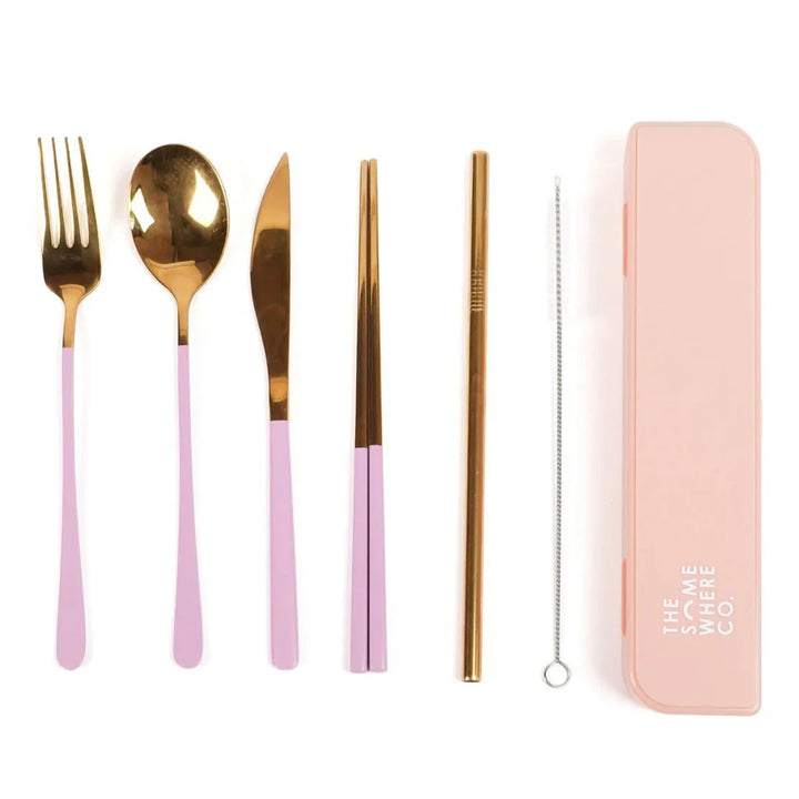 The Somewhere Co. Cutlery Kit - Rose Gold/Blush