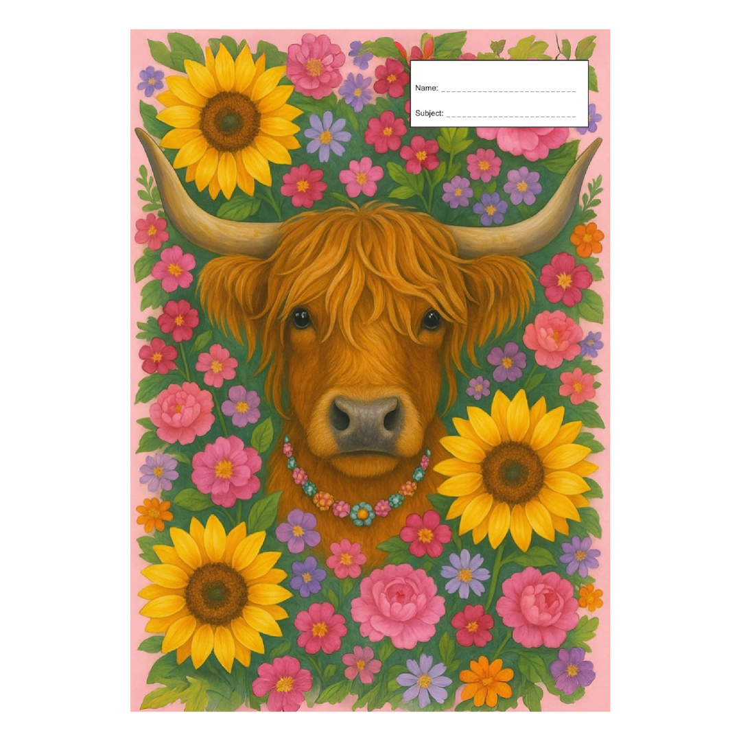 Got It Covered Book Cover A4 - Highland Cow
