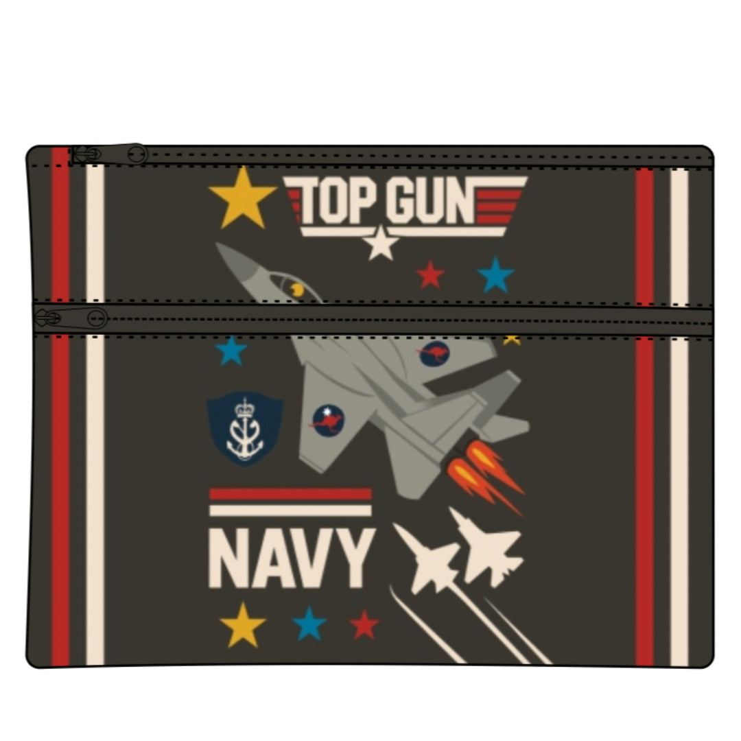 Got It Covered Pencil Case LARGE 2 Zip - Top Gun