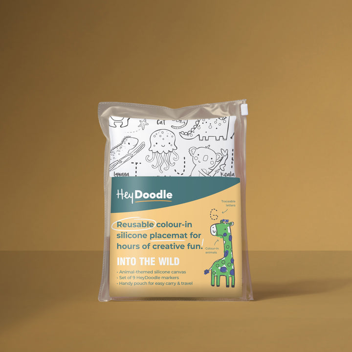 HeyDoodle Silicone Colour-In Placemat - Into The Wild