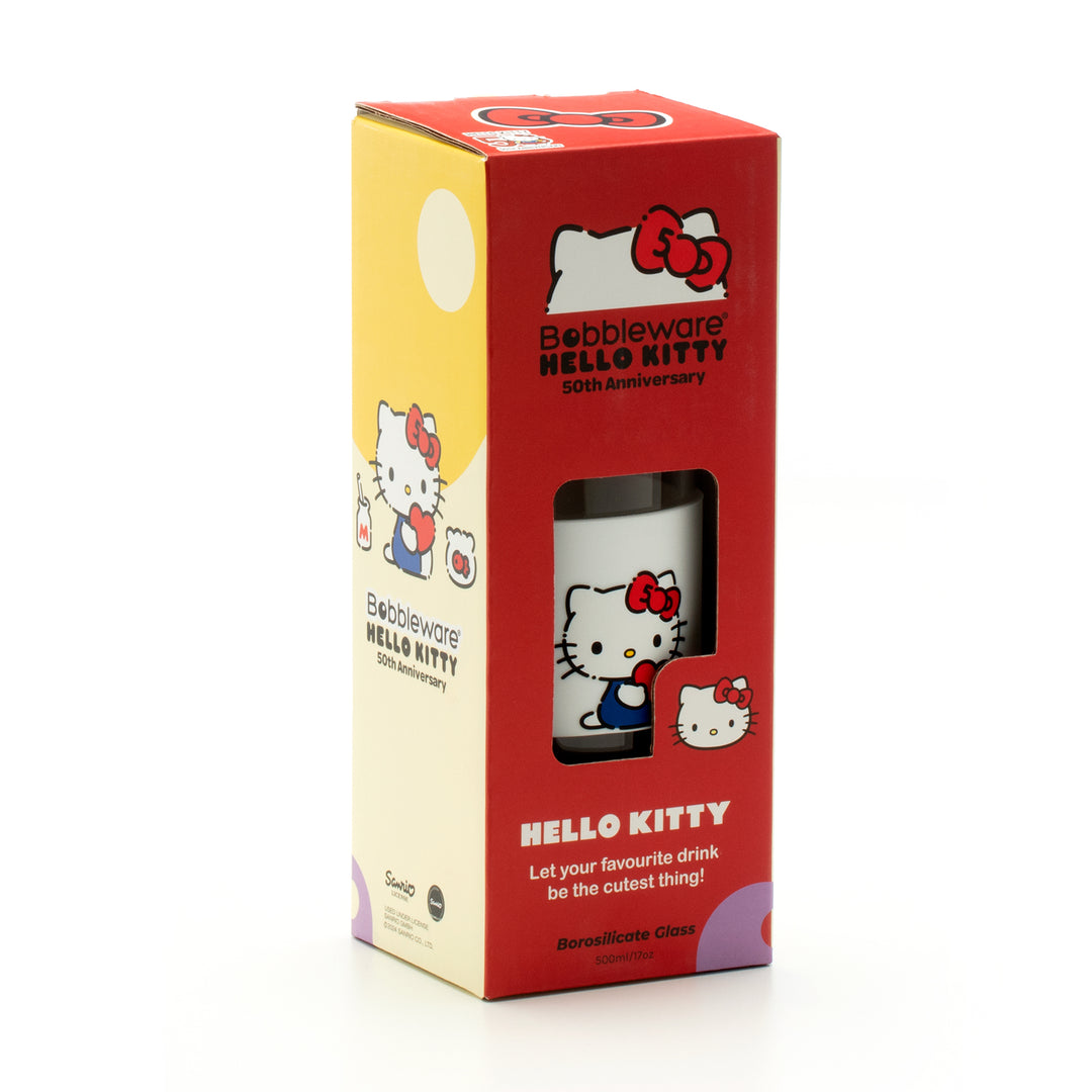 Bobbleware Hello Kitty Tumbler - 500ml Glass - 50th Anniversary