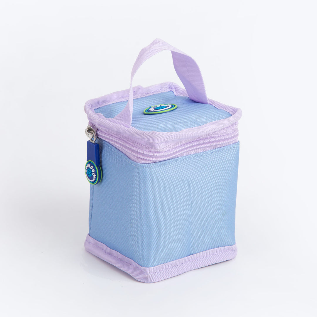 CoolPod Freezable Yoghurt Insulated Bag With Spoon - Pastel Blue/Purple