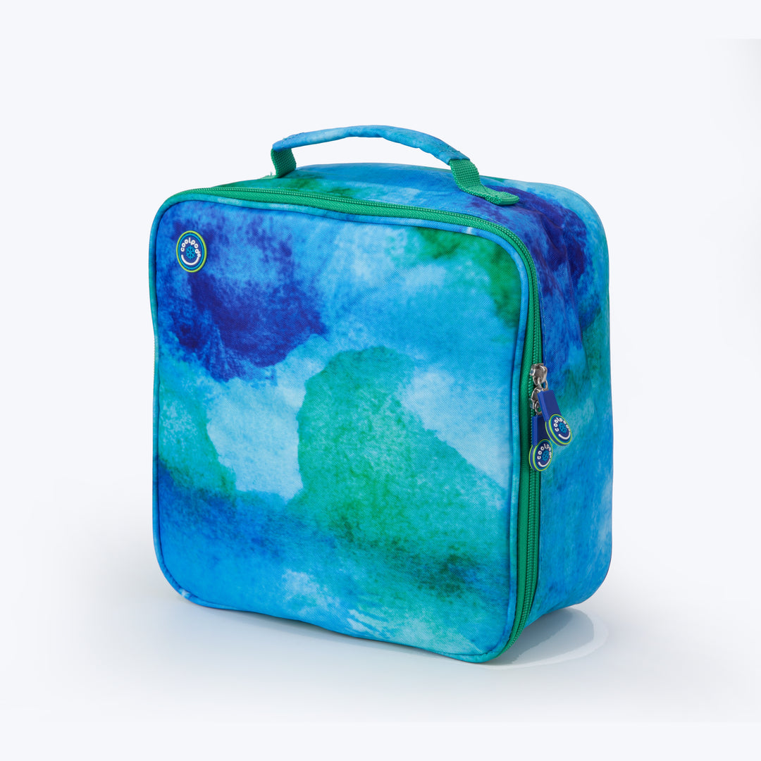 CoolPod Freezable LARGE Square Insulated Bag - Watercolour/Mint