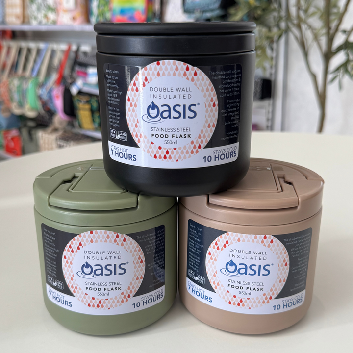 Oasis Insulated Food Jar - Quick Release Lid - 550ml - Latte