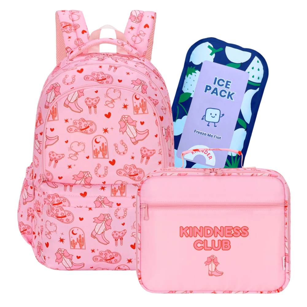 Kinnder Campus/Junior Backpack + Insulated Lunch Bag + Ice Pack Bundle - Dolly