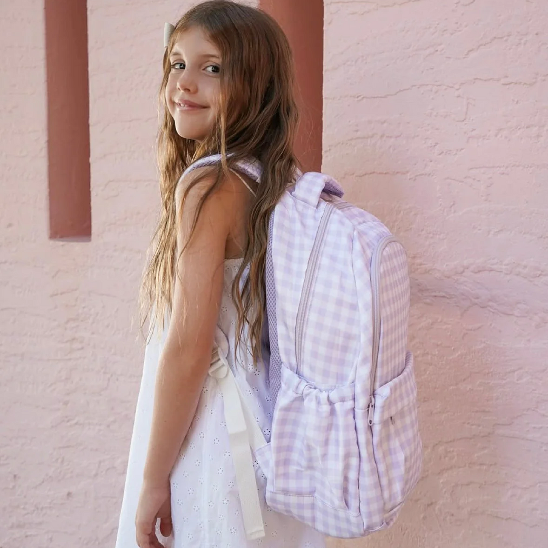 Kinnder Campus School Backpack 2.0 - Lilac Gingham