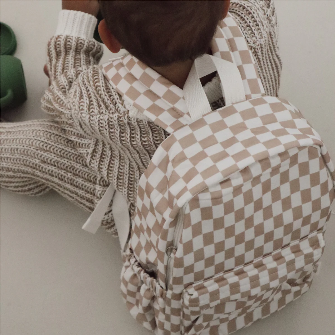 Kinnder Junior Kindy/School Backpack - Caramel Check