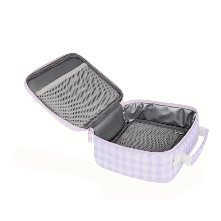 Kinnder MINI Insulated Lunch Bag - Lilac Gingham