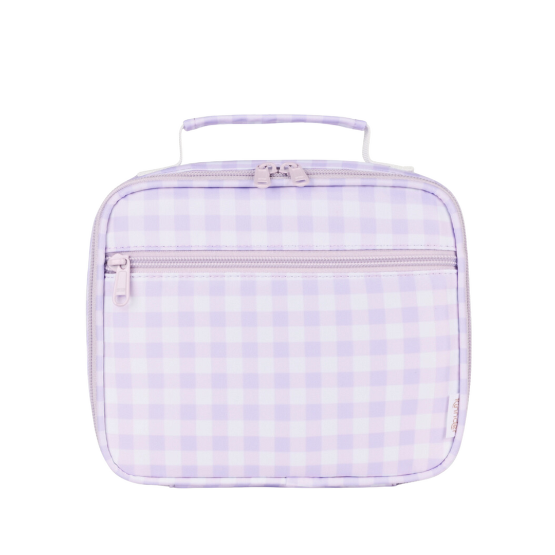 Kinnder MINI Insulated Lunch Bag - Lilac Gingham