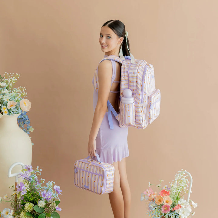 PRE-ORDER Fox & Fallow Insulated Lunch Bag - LARGE - Lilac Stripe