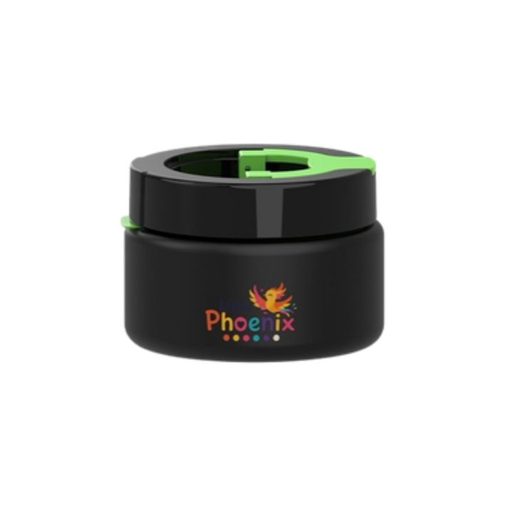 Little Phoenix Bento Lunch Box with Food Jar - Black & Green