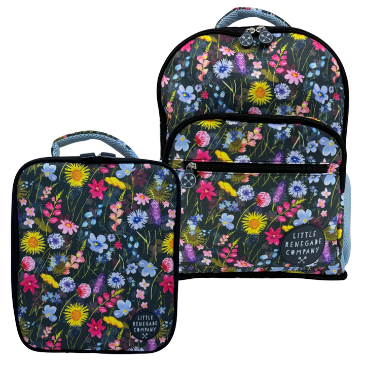 Little Renegade Company Insulated Lunch Bag + Backpack Bundle - Fleur