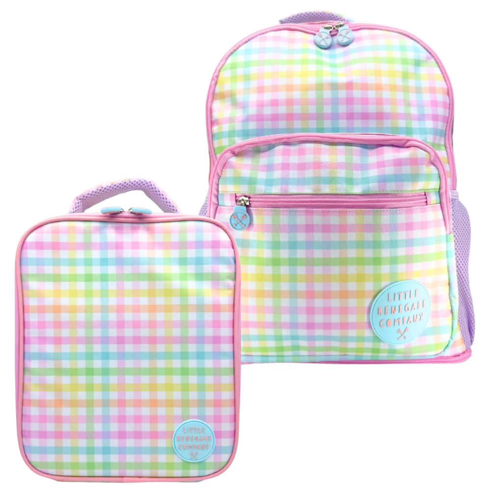 Little Renegade Company Insulated Lunch Bag + Backpack Bundle - Sherbert