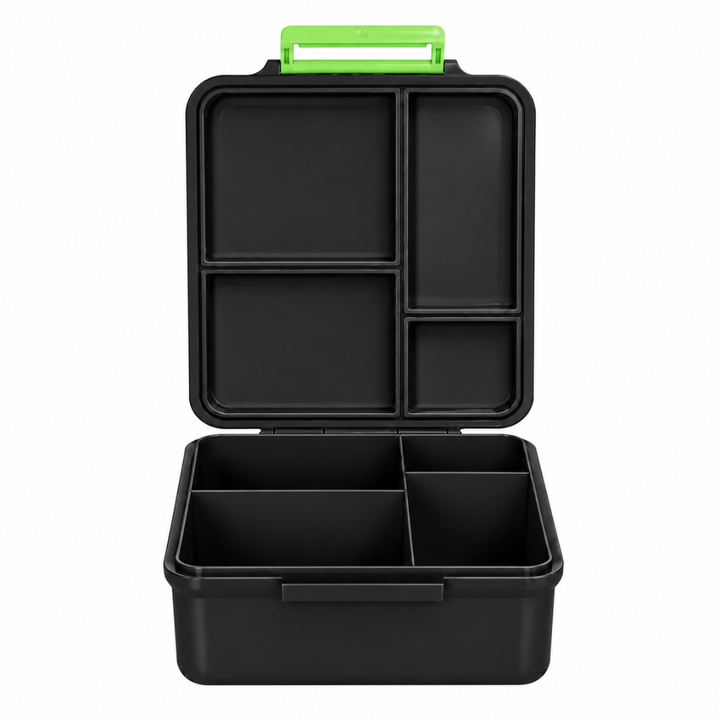 Little Phoenix Bento Lunch Box with Food Jar - Black & Green