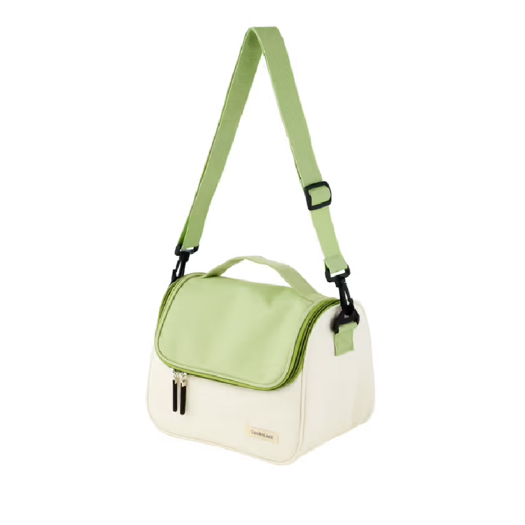 LocknLock Insulated Lunch Bag with Strap - Green & Beige