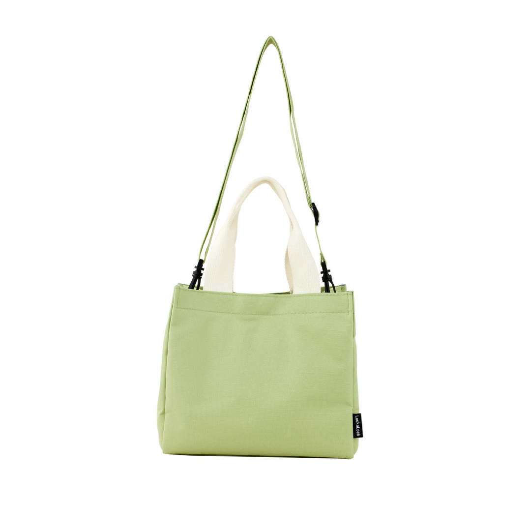 LocknLock Mini Insulated Lunch Bag with Strap - Green & Cream