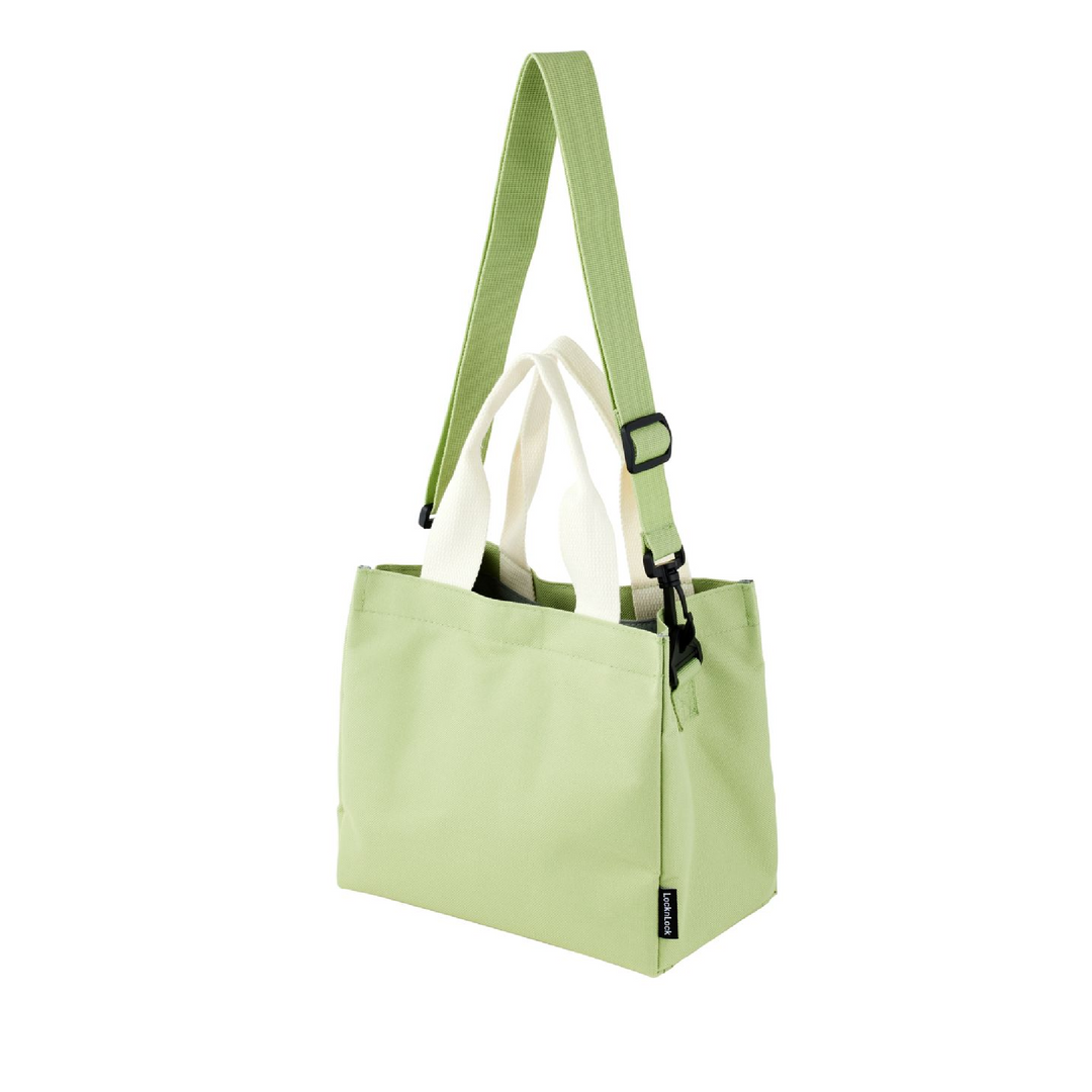 LocknLock Mini Insulated Lunch Bag with Strap - Green & Cream