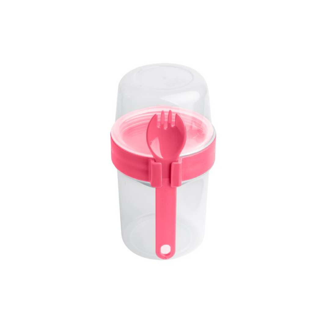 LocknLock To-Go 2 Way Container with Fork - Hot Pink