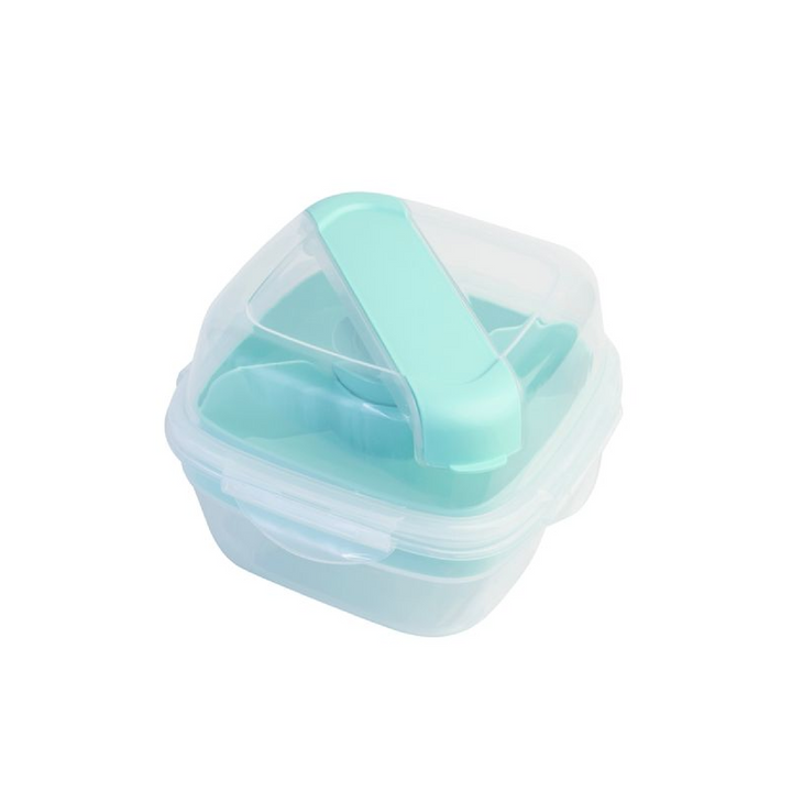 LocknLock To-Go 2 in 1 Salad Container - Aqua - 1.5L