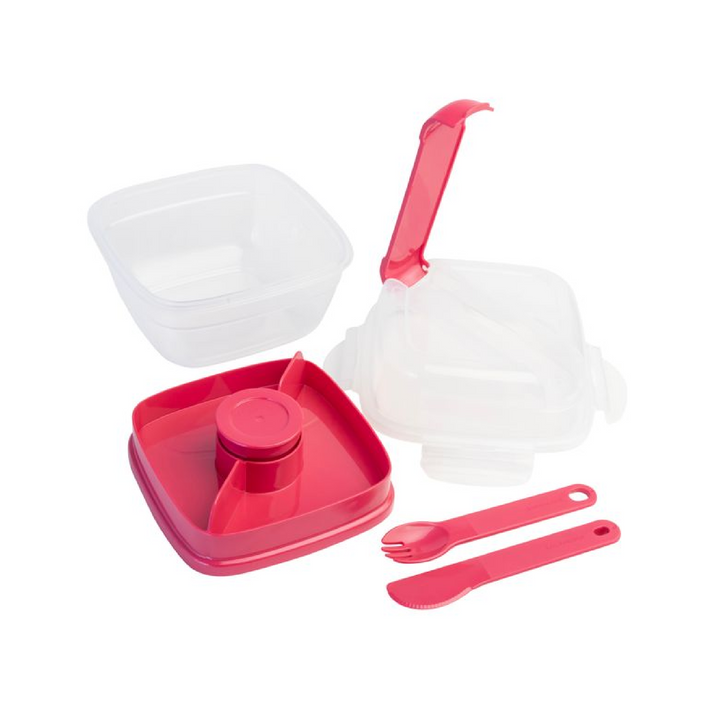 LocknLock To-Go 2 in 1 Salad Container - Hot Pink - 1.5L
