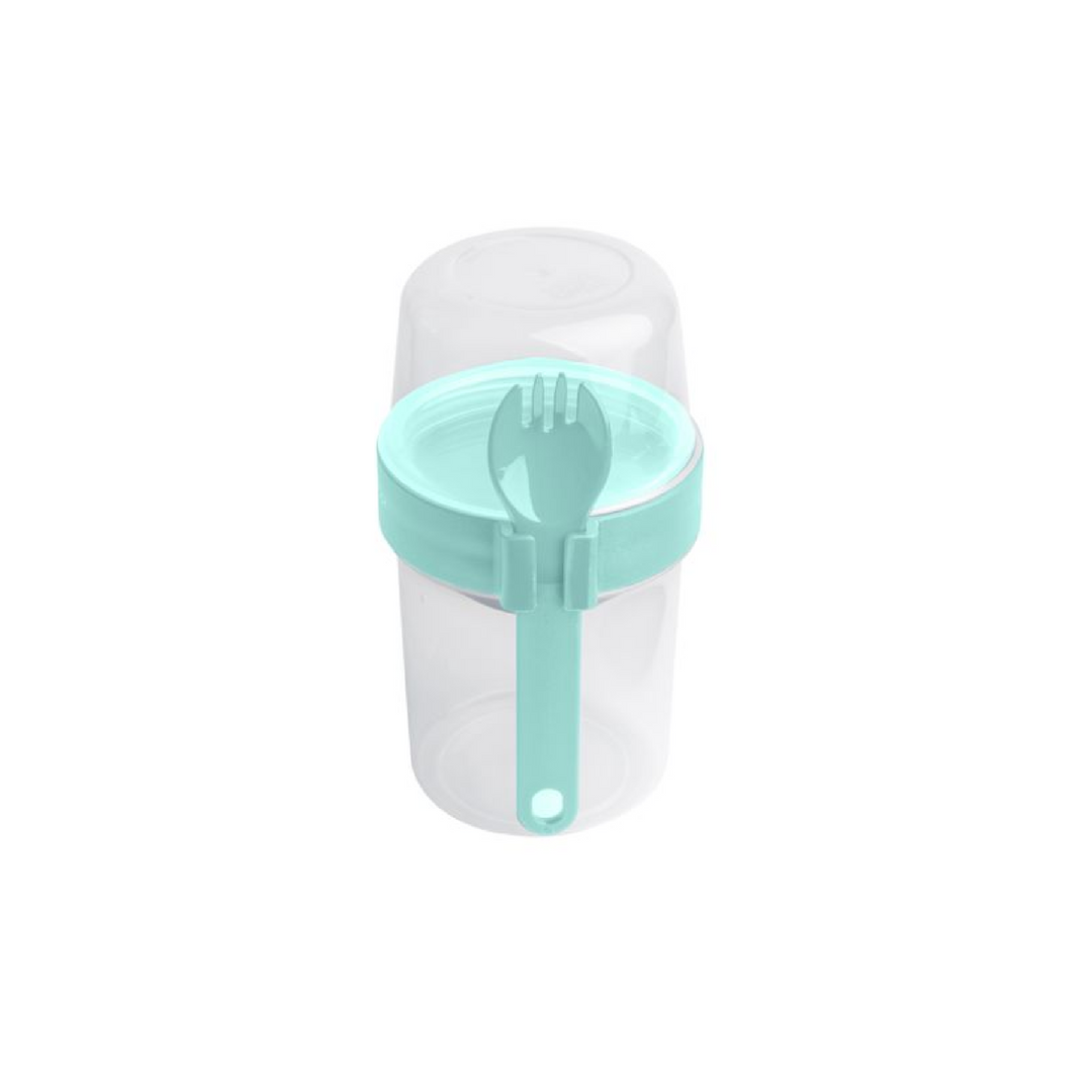 LocknLock To-Go 2 Way Container with Fork - Aqua