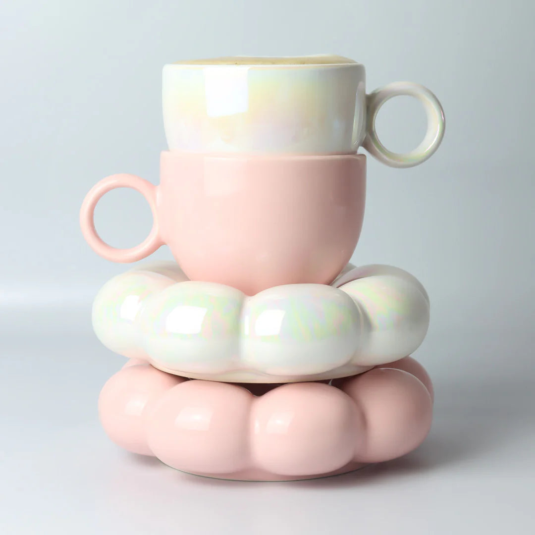 Sage & Cooper Lottie Mug & Saucer - Pink