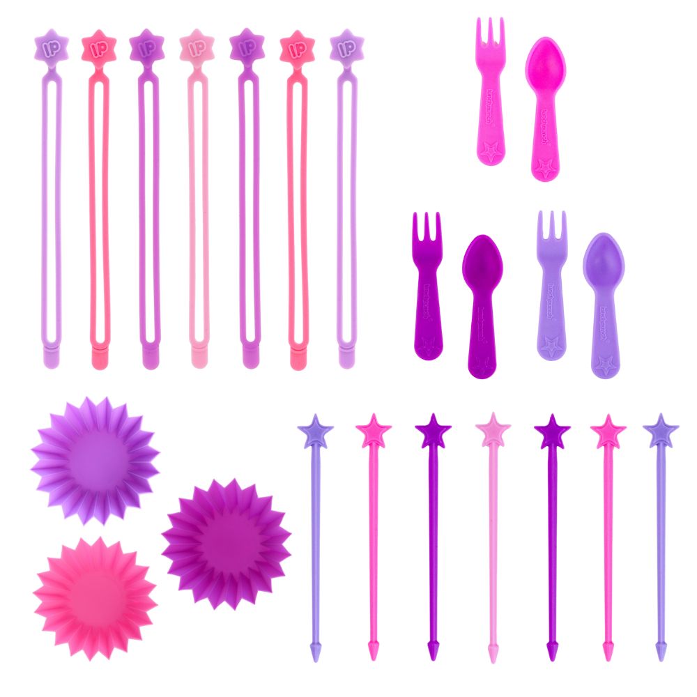 Lunch Punch Fork & Spoon, Wrap Band, Food Cups & STIX Bundle - Blush