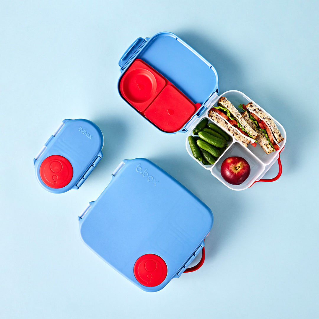 b.box Bento Large & Mini Lunch Box & Snack Box Bundle - Blue Blaze