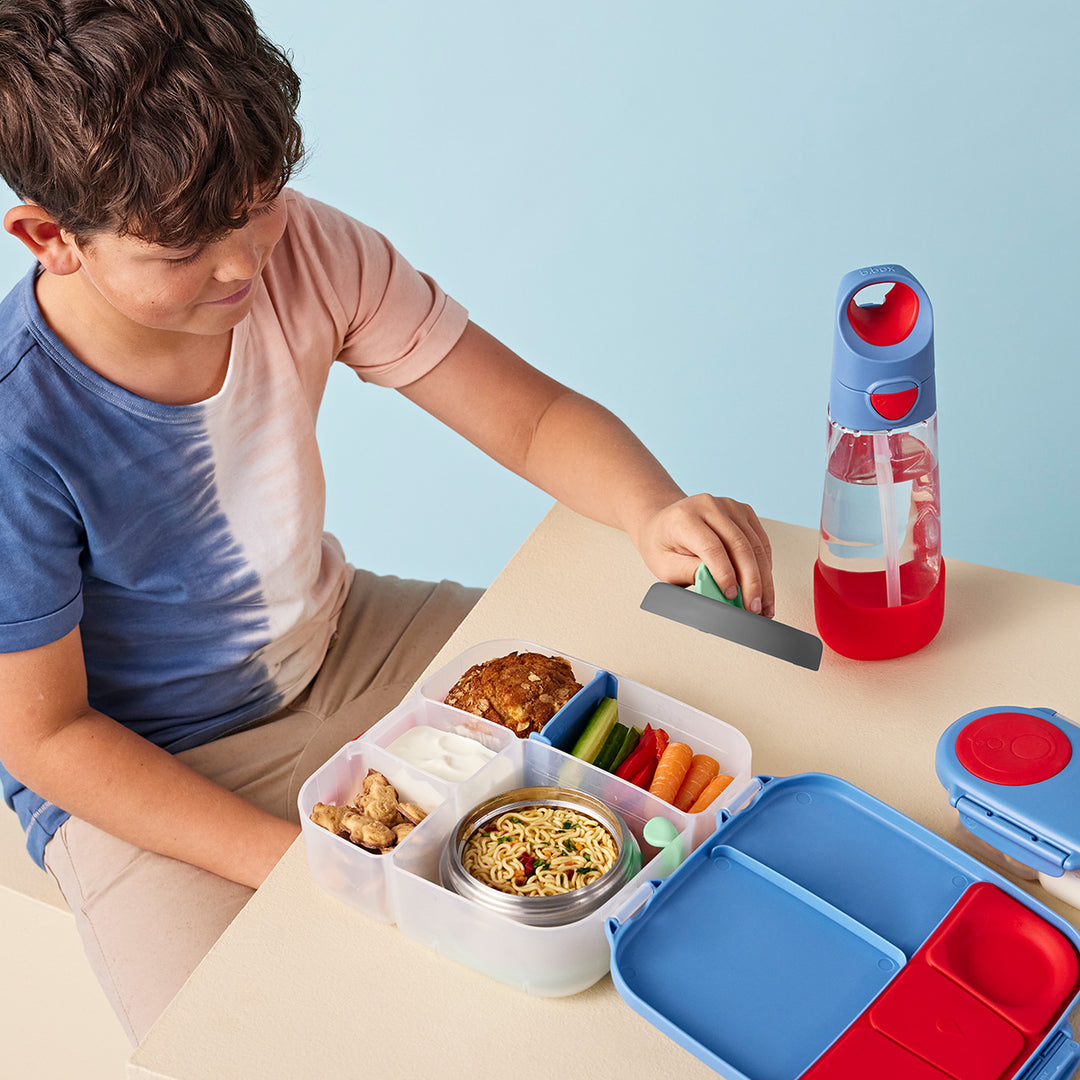 b.box Bento Large & Mini Lunch Box & Snack Box Bundle - Blue Blaze