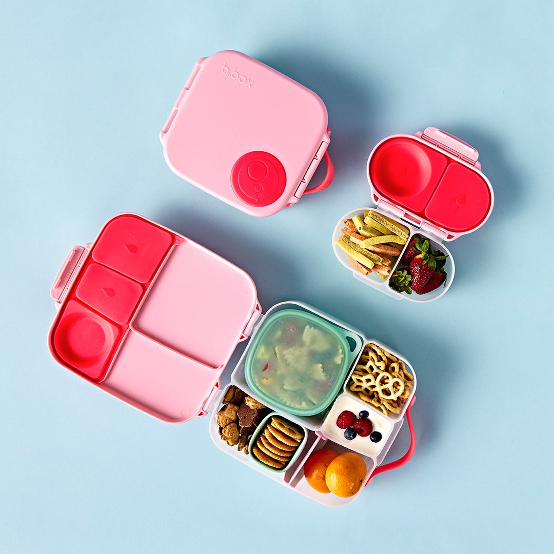 b.box Bento Large & Mini Lunch Box & Snack Box Bundle - Flamingo Fizz