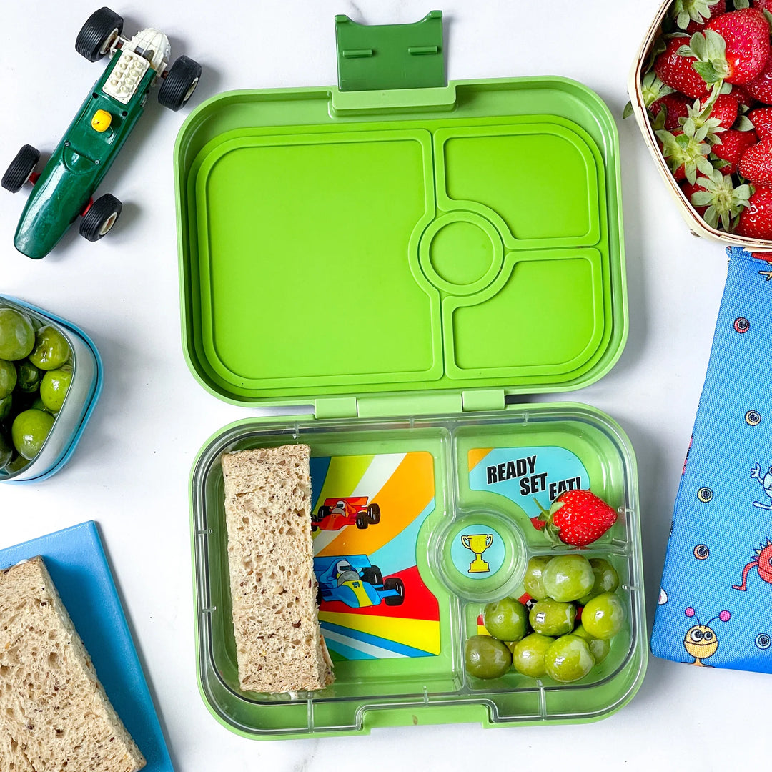 Yumbox Panino 4 Lunch Box - Matcha Green - Race Car