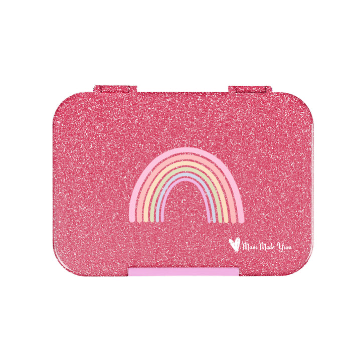 Mum Made Yum Medium Bento Lunch Box - Pink Sparkle Rainbow