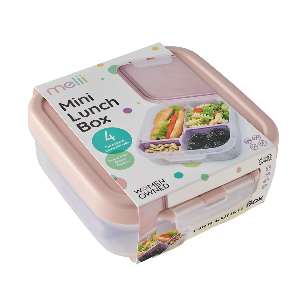 Melii Mini Bento Lunch Box with Handle - Pink/Purple