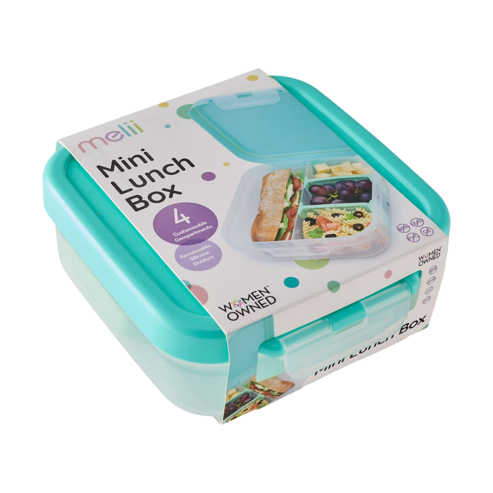 Melii Mini Bento Lunch Box with Handle - Blue/Mint