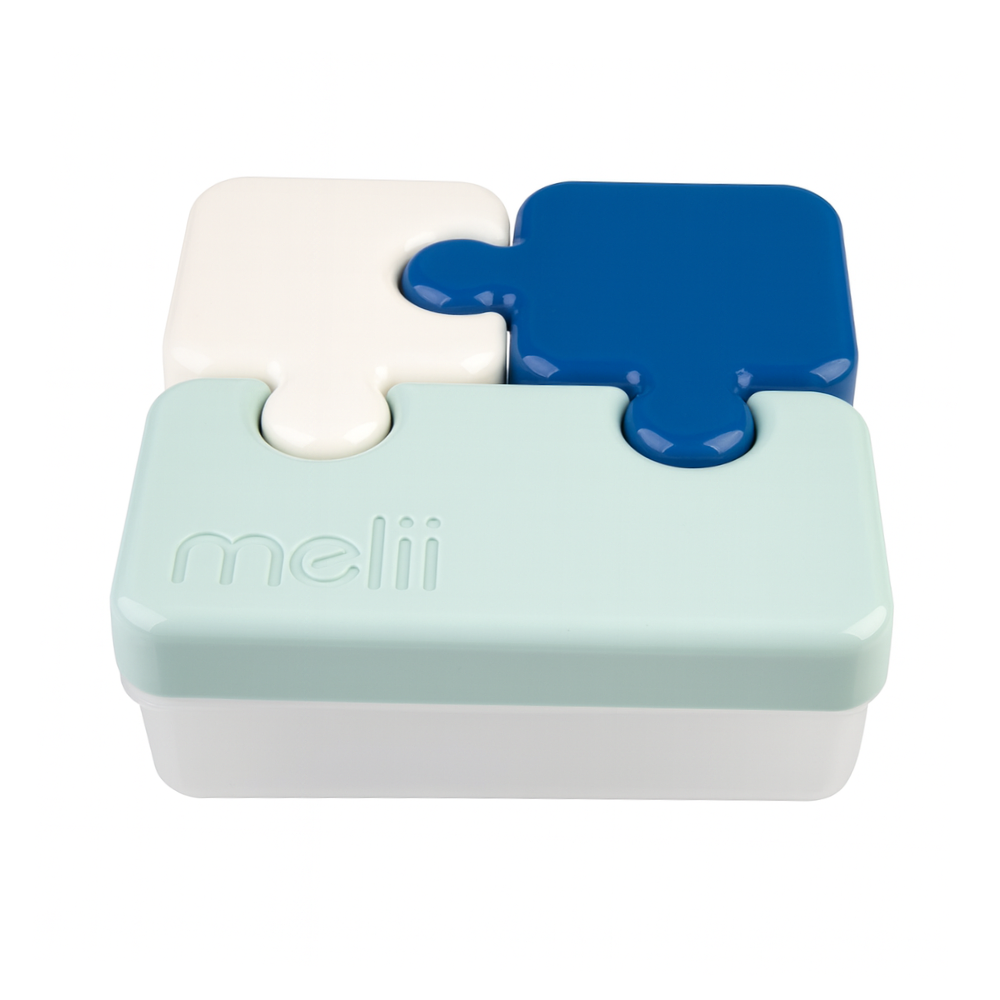 Melii Puzzle Bento Box - Grey, Blue, Sage
