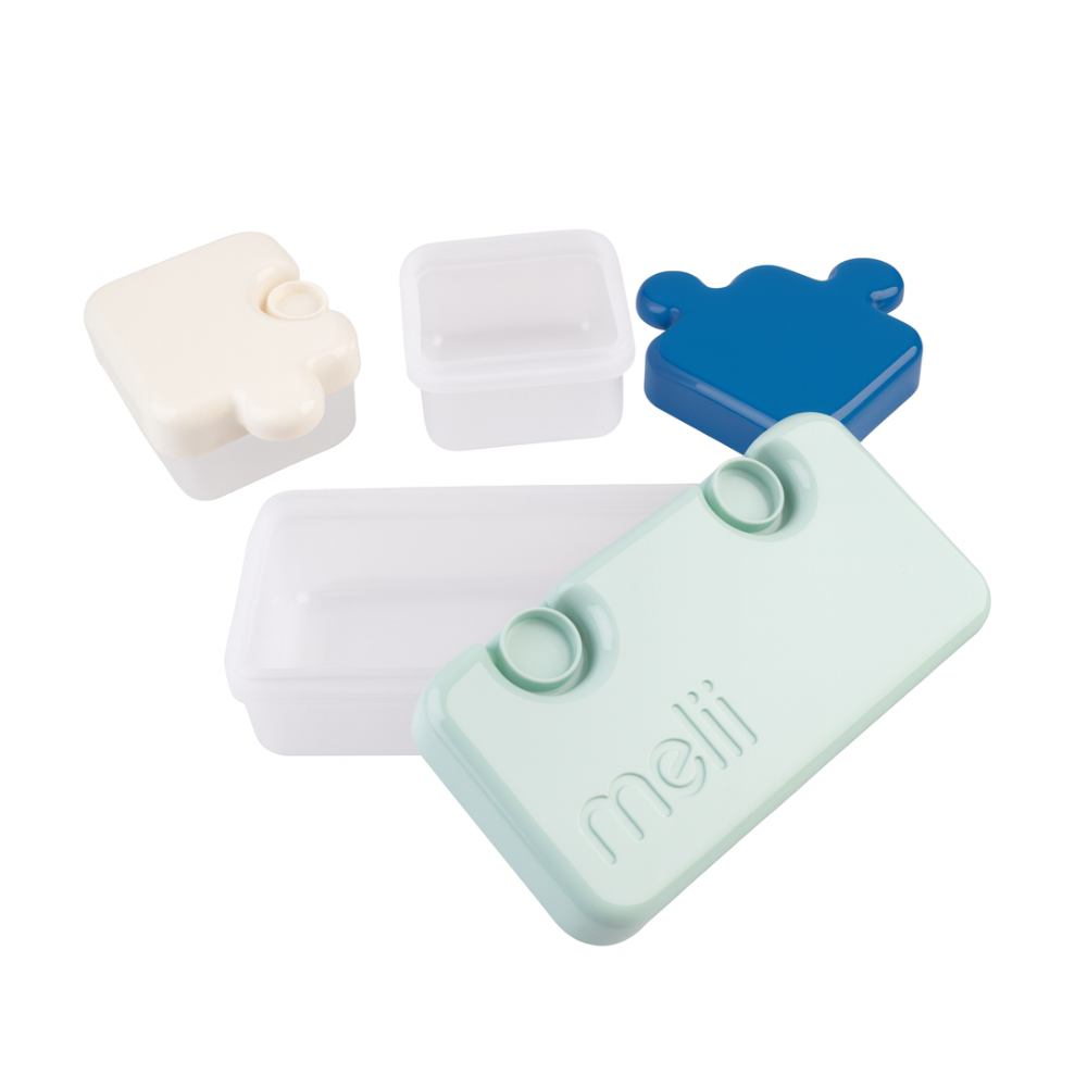Melii Puzzle Bento Box - Grey, Blue, Sage