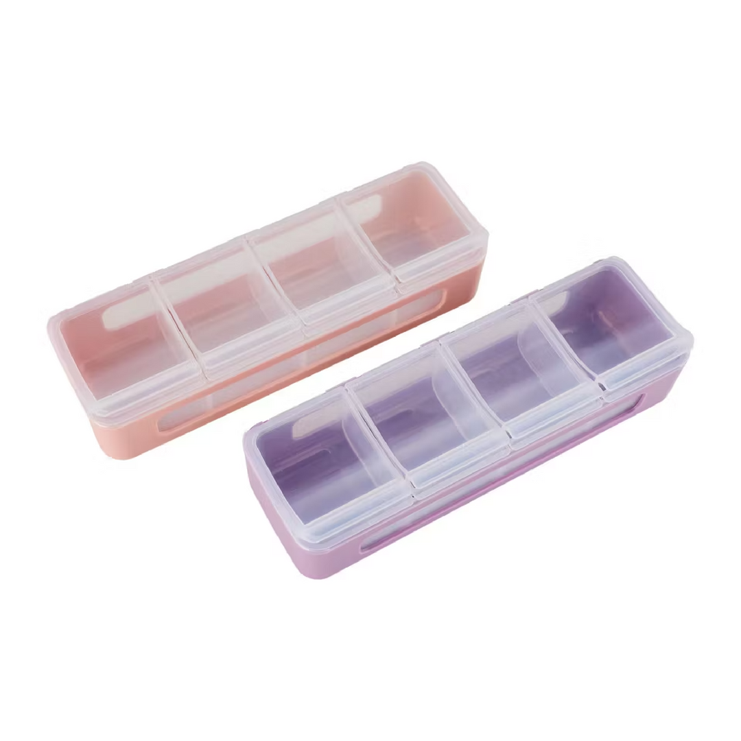 Melii 4 Compartment Snackle Box - 2pk - Pink/Purple