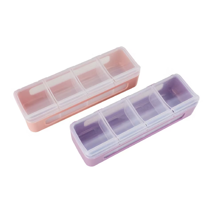 Melii 4 Compartment Snackle Box - 2pk - Pink/Purple